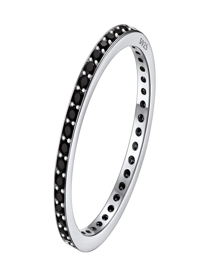 Silvora Elegant Love Band Rings for Female Solid Silver 2mm Wedding Bands Eternity Love Charms Jewelry Size 6 - Image 1