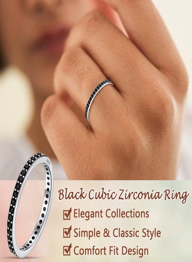 Silvora Elegant Love Band Rings for Female Solid Silver 2mm Wedding Bands Eternity Love Charms Jewelry Size 6 - Image 2