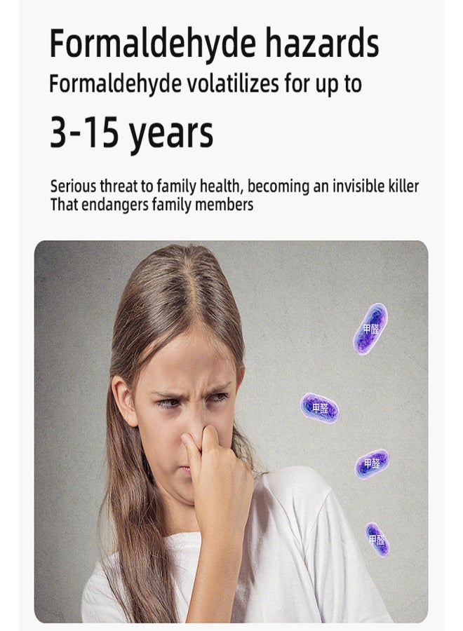 بي سايد جهاز كشف جودة الهواء المنزلي، مستشعر أشباه الموصلات متعدد الوظائف، جهاز اختبار TVOC HCHO، شاشة بإضاءة خلفية، واجهة شحن من النوع C مع غطاء واقٍ من السيليكون - Image 5