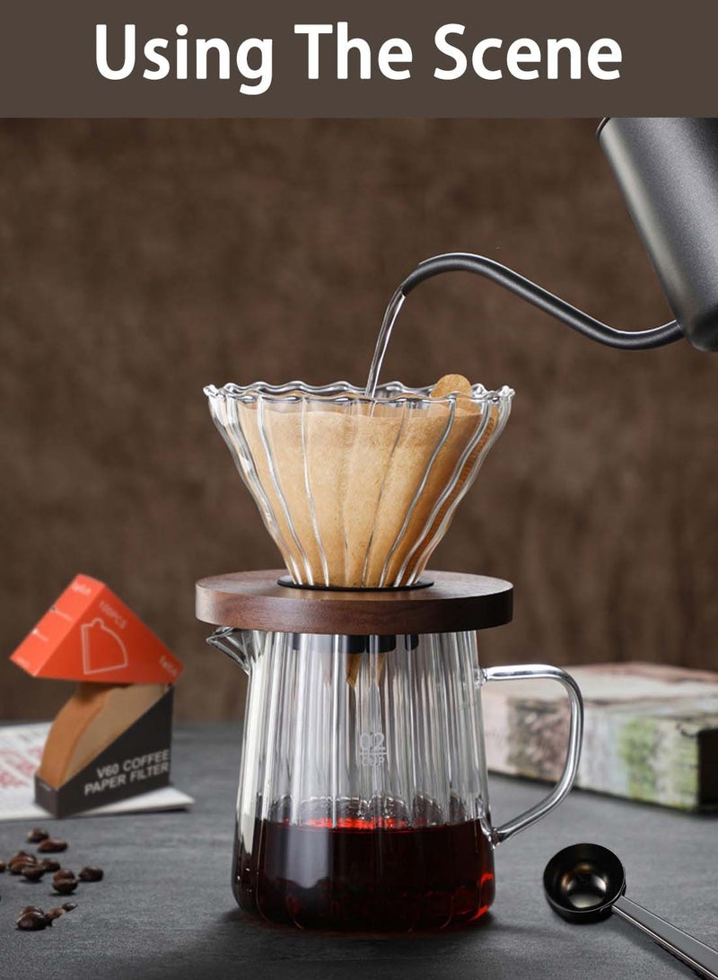 ايكي ايك مجموعة ماكينة صنع القهوة V60 مقاس 02، ماكينة تحضير القهوة بالتنقيط، 4 قطع هدية للمكتب المنزلي - Image 4