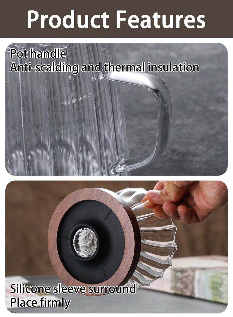 ايكي ايك مجموعة ماكينة صنع القهوة V60 مقاس 02، ماكينة تحضير القهوة بالتنقيط، 4 قطع هدية للمكتب المنزلي - Image 5