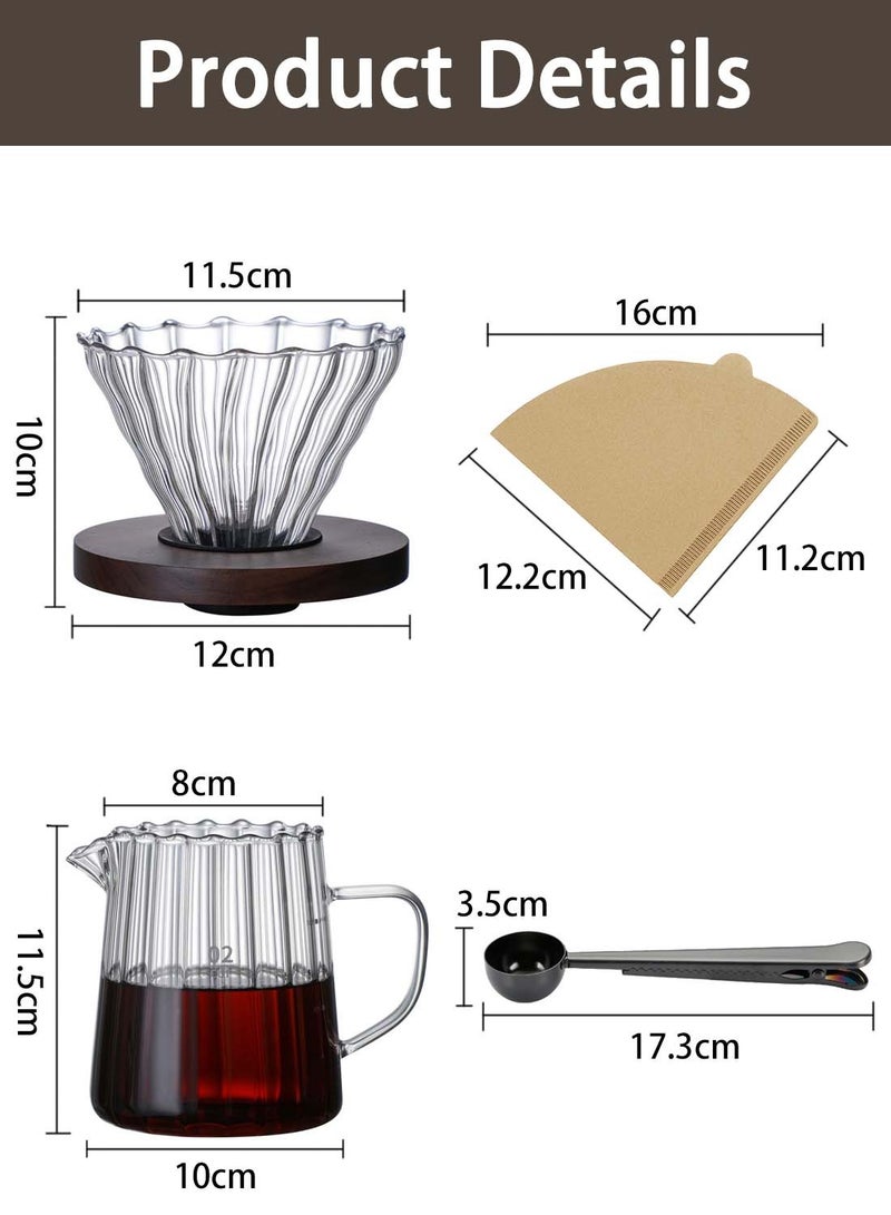 ايكي ايك مجموعة ماكينة صنع القهوة V60 مقاس 02، ماكينة تحضير القهوة بالتنقيط، 4 قطع هدية للمكتب المنزلي - Image 2