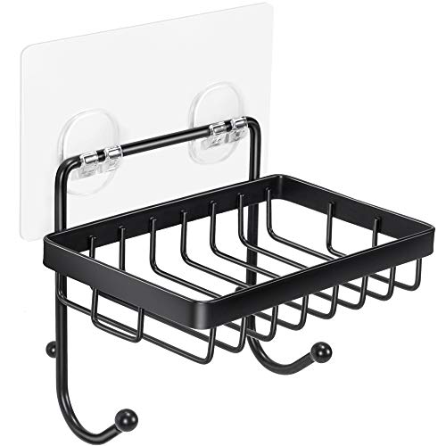 ODesign Soap Dish Sponge Holder with Hook for Bathroom Shower Kitchen Wall Mounted Rustproof Stainless Steel - Image 1
