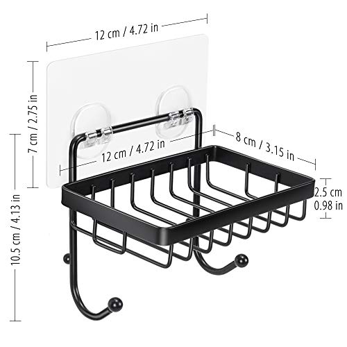 ODesign Soap Dish Sponge Holder with Hook for Bathroom Shower Kitchen Wall Mounted Rustproof Stainless Steel - Image 5