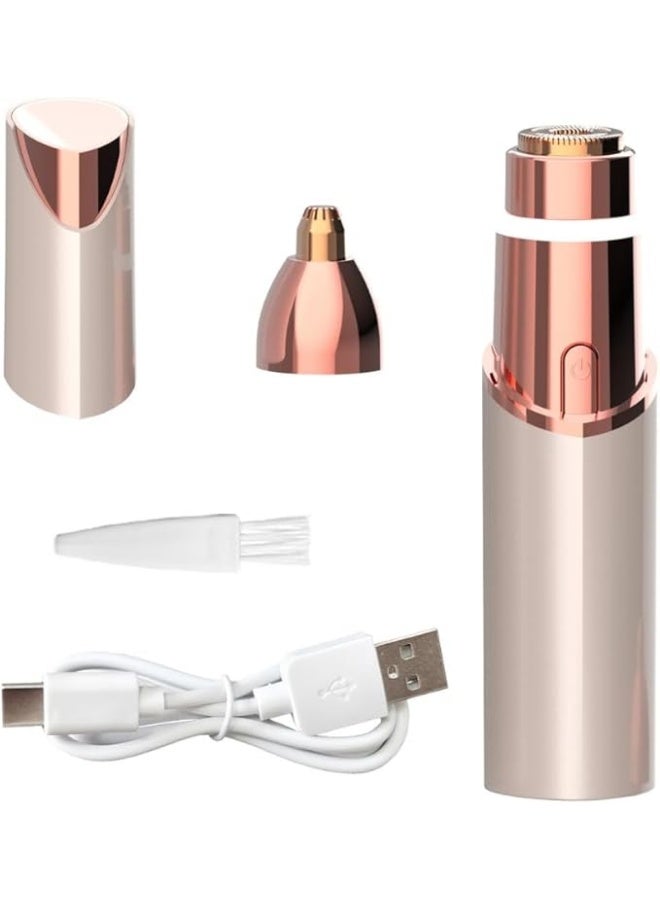 SUCITY Compact&Portable Eyebrow Trimmer,2 in1 Hair Trimmer, Electric Shaver for Women, USB Rechargeable Eyebrow Trimmer Painless Shaver Hair Clippe for Bikini, Nose Hair, Eyebrow, Body, Sideburn - Image 1
