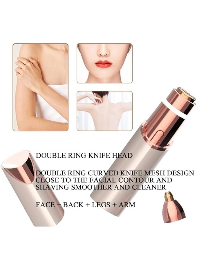 SUCITY Compact&Portable Eyebrow Trimmer,2 in1 Hair Trimmer, Electric Shaver for Women, USB Rechargeable Eyebrow Trimmer Painless Shaver Hair Clippe for Bikini, Nose Hair, Eyebrow, Body, Sideburn - Image 2