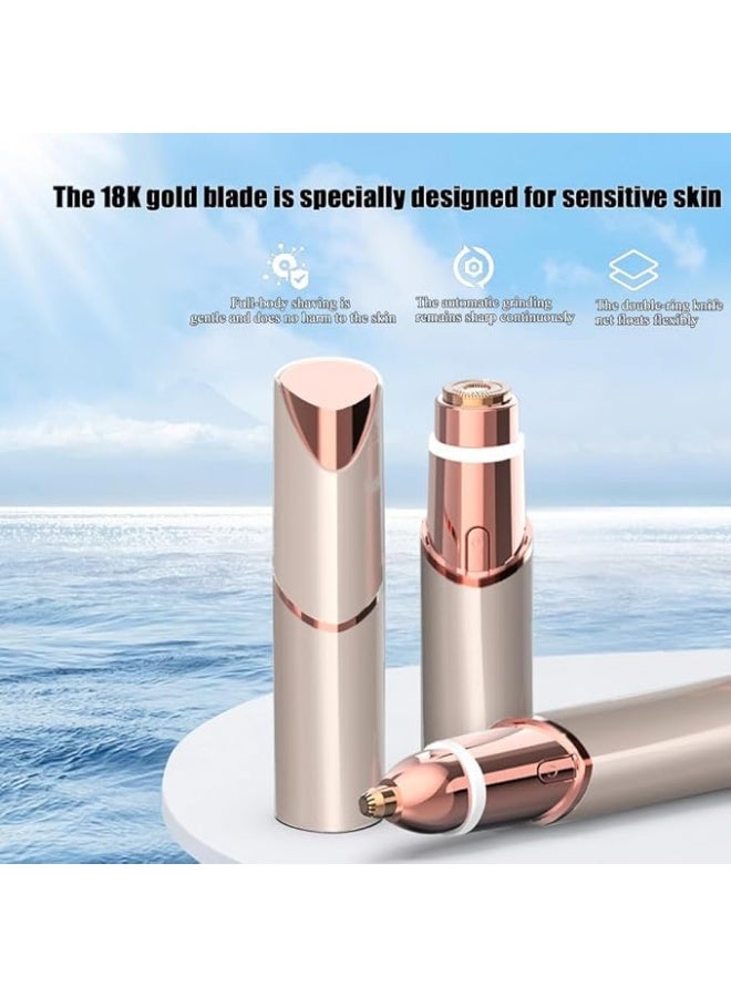 SUCITY Compact&Portable Eyebrow Trimmer,2 in1 Hair Trimmer, Electric Shaver for Women, USB Rechargeable Eyebrow Trimmer Painless Shaver Hair Clippe for Bikini, Nose Hair, Eyebrow, Body, Sideburn - Image 3