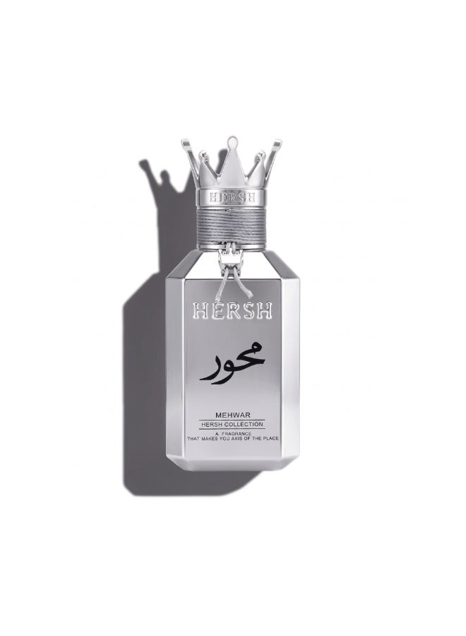 AlEzz Oud Oud Hersh Mehwar Silver Eau De Parfum 100ML Unisex – Floral Woody Amber Perfume - Image 1