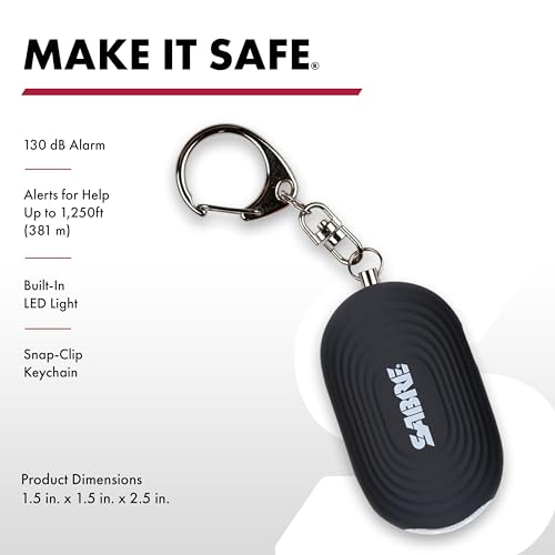 SABRE 2-in-1 Personal Alarm with LED Light, 130dB Personal Safety Siren, Snap Hook for Instant Access, 1,250 Foot (381 Meters) Range, Compact Design for Easy Attachment to Purse, Bag, or Keys - Image 2