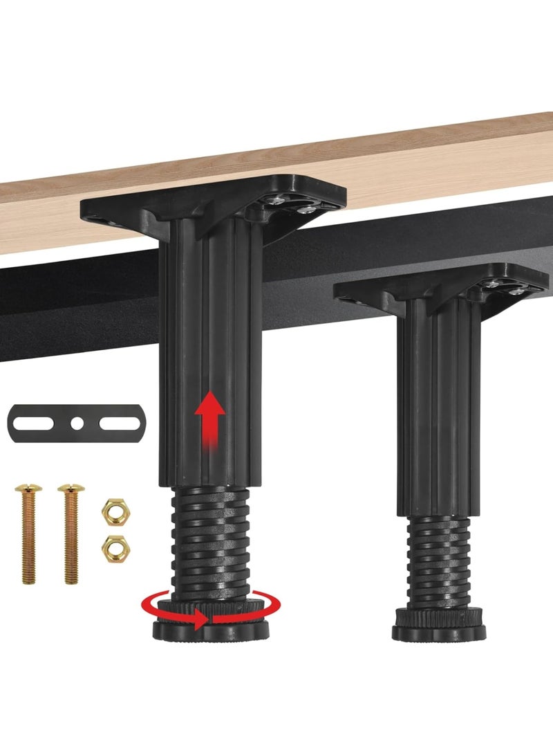 Cobest Adjustable Metal Bed Support Legs - Height 4.72-7.84 inches, for Bed, Sofa, Cabinet, Couch, Dresser, Table (Set of 4) - Image 1