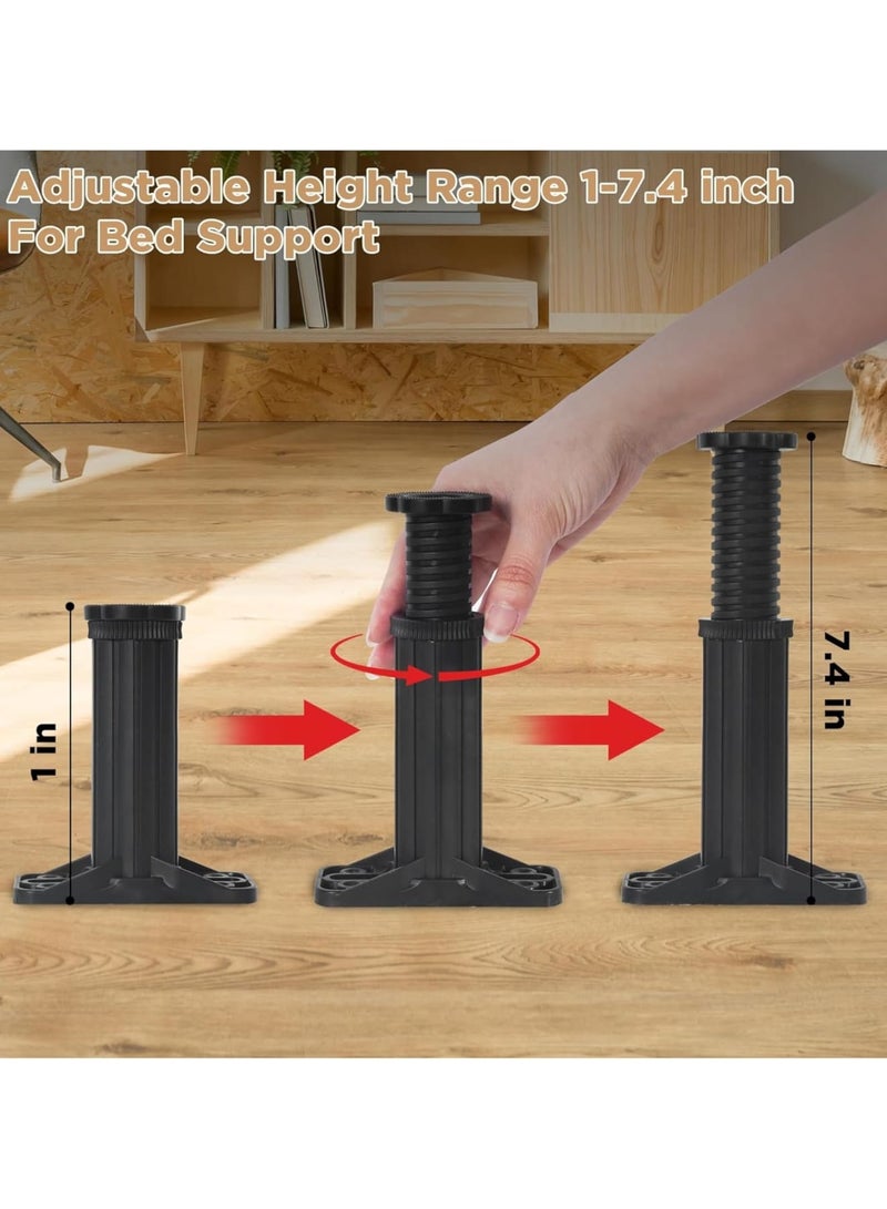 Cobest Adjustable Metal Bed Support Legs - Height 4.72-7.84 inches, for Bed, Sofa, Cabinet, Couch, Dresser, Table (Set of 4) - Image 3