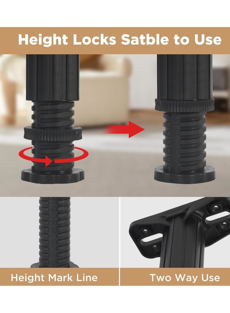 Cobest Adjustable Metal Bed Support Legs - Height 4.72-7.84 inches, for Bed, Sofa, Cabinet, Couch, Dresser, Table (Set of 4) - Image 2