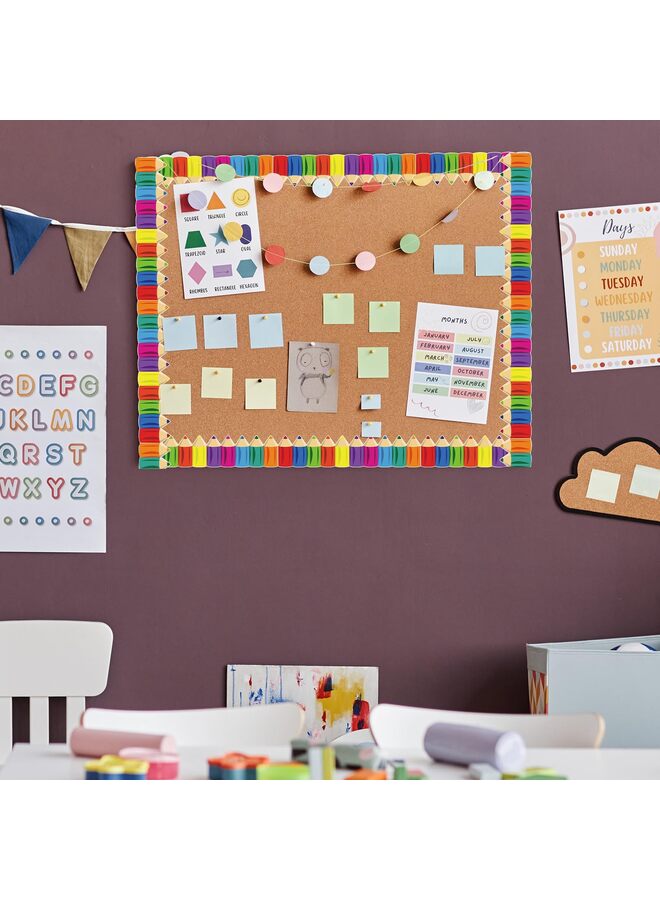 يُسلِّم زخارف حدود لوحة الإعلانات بطول 52 قدمًا، لفافتان من حواف حدود أقلام التلوين للمدرسة والفصول الدراسية ولوحة الإعلانات والجدار والنافذة والباب - Image 3