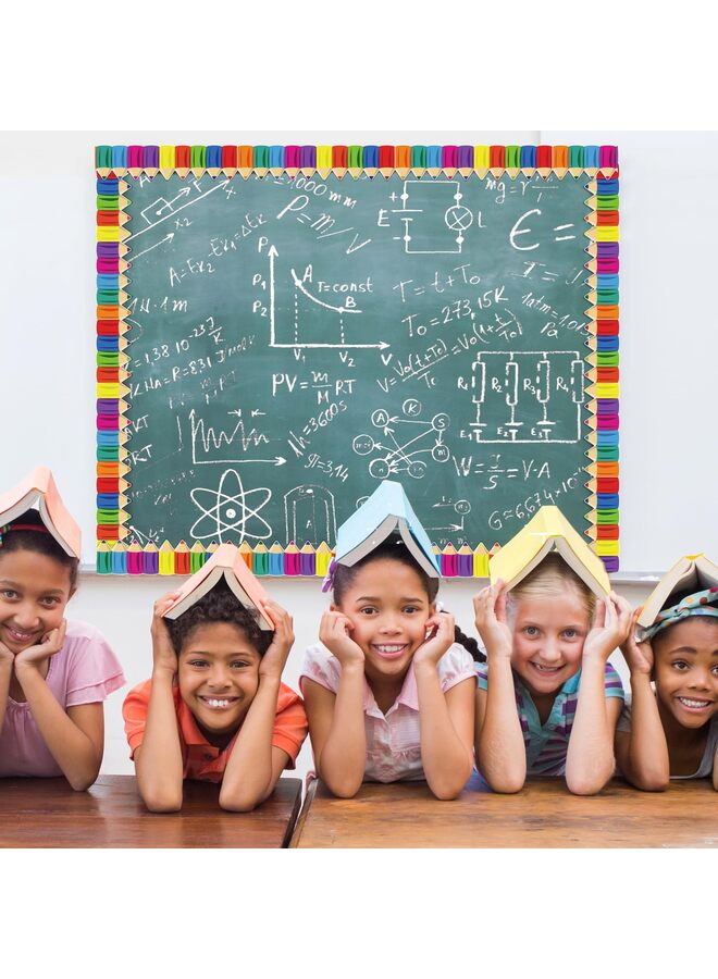 يُسلِّم زخارف حدود لوحة الإعلانات بطول 52 قدمًا، لفافتان من حواف حدود أقلام التلوين للمدرسة والفصول الدراسية ولوحة الإعلانات والجدار والنافذة والباب - Image 2