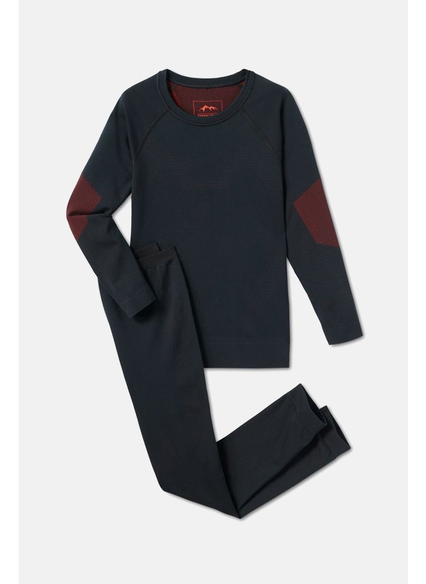 Tchibo Kids Boy 2 Pieces Long Sleeve Tee and Pull On Leggings, Navy and Red  - Image 4