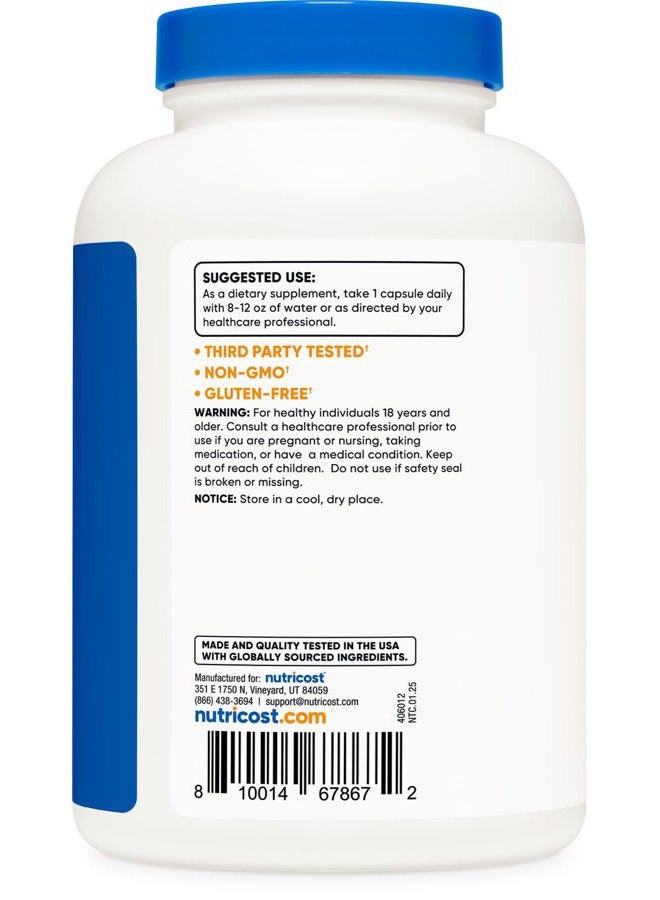 Nutricost Fadogia Agrestis (240 Capsules | 600 mg Per Serving) - Potent 10:1 Extract, Gluten Free, Non-GMO Supplement - Image 4