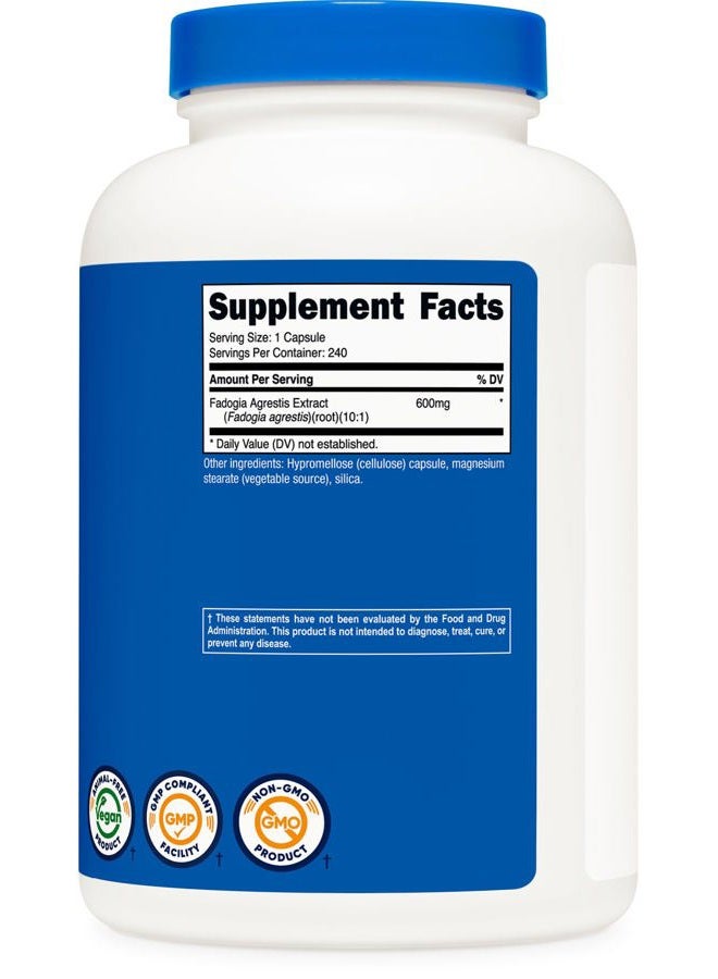Nutricost Fadogia Agrestis (240 Capsules | 600 mg Per Serving) - Potent 10:1 Extract, Gluten Free, Non-GMO Supplement - Image 5