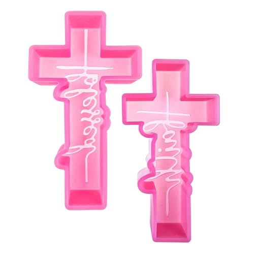 MUBYOK (300 Design Optional) MUBYOK M520 2 PCS Cross Set Silicone Freshie Mold for Baking Aroma Beads Car Freshie Supplies - Image 1
