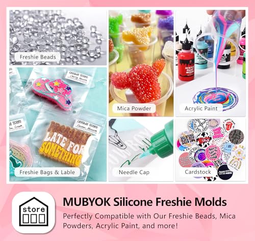 MUBYOK (300 Design Optional) MUBYOK M520 2 PCS Cross Set Silicone Freshie Mold for Baking Aroma Beads Car Freshie Supplies - Image 2