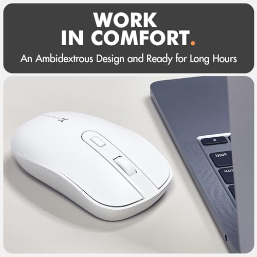 X9 Performance USB C Mouse Wireless with USB and Type C Receiver - Great Cordless Multi-Device Mouse - 2.4G RF White USB Type C Wireless Mouse for MacBook Pro/Air, Apple Mac, iMac, Laptop, PC Computer - Image 5