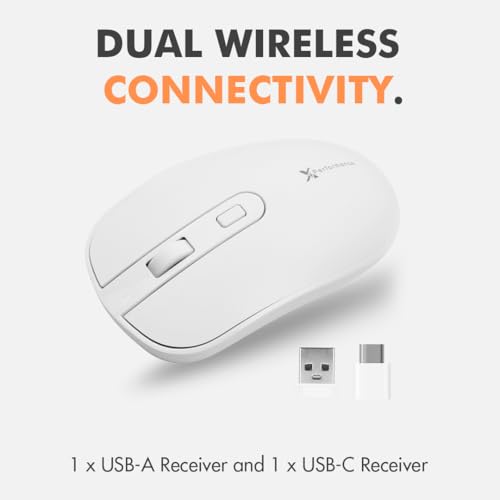 X9 Performance USB C Mouse Wireless with USB and Type C Receiver - Great Cordless Multi-Device Mouse - 2.4G RF White USB Type C Wireless Mouse for MacBook Pro/Air, Apple Mac, iMac, Laptop, PC Computer - Image 2
