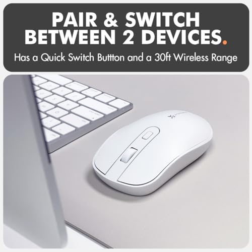 X9 Performance USB C Mouse Wireless with USB and Type C Receiver - Great Cordless Multi-Device Mouse - 2.4G RF White USB Type C Wireless Mouse for MacBook Pro/Air, Apple Mac, iMac, Laptop, PC Computer - Image 3