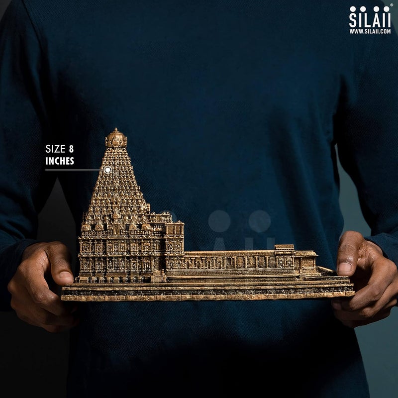 SILAII Brihadeeswarar Temple Thanjai Periya Kovil Sculpture 8 INCH Antique Bronze Colour - Image 1