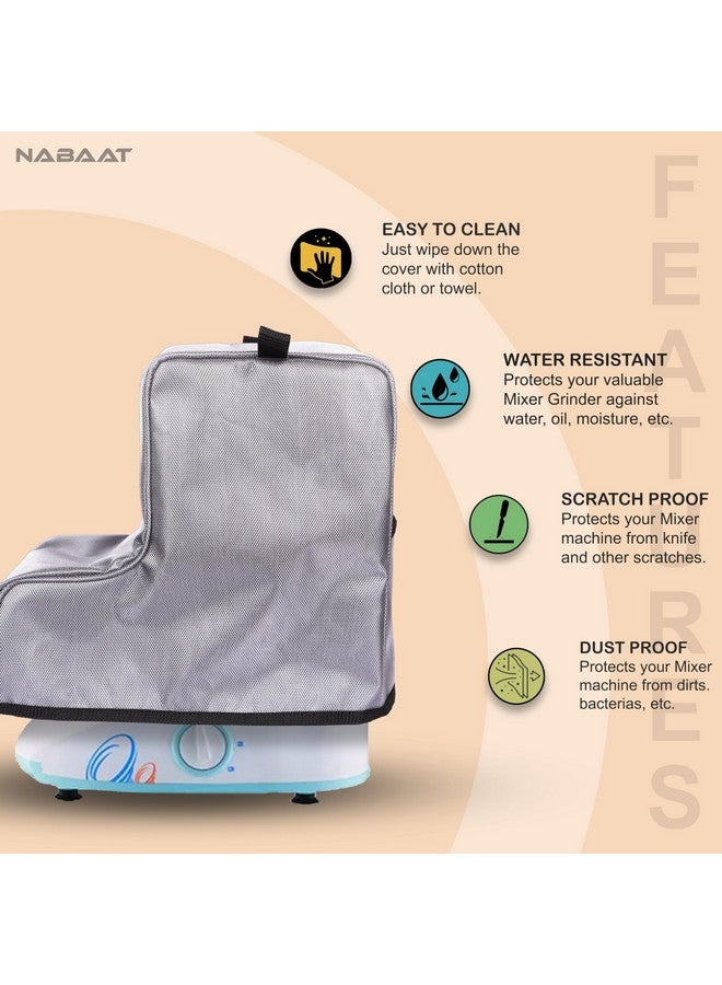 Nabaat Waterproof Dust Cover for ‘L’ Type Mixer Grinders for Kitchen Table Top Standard Size with Pocket, Light Grey (10”X 7”X 12”) - Image 3