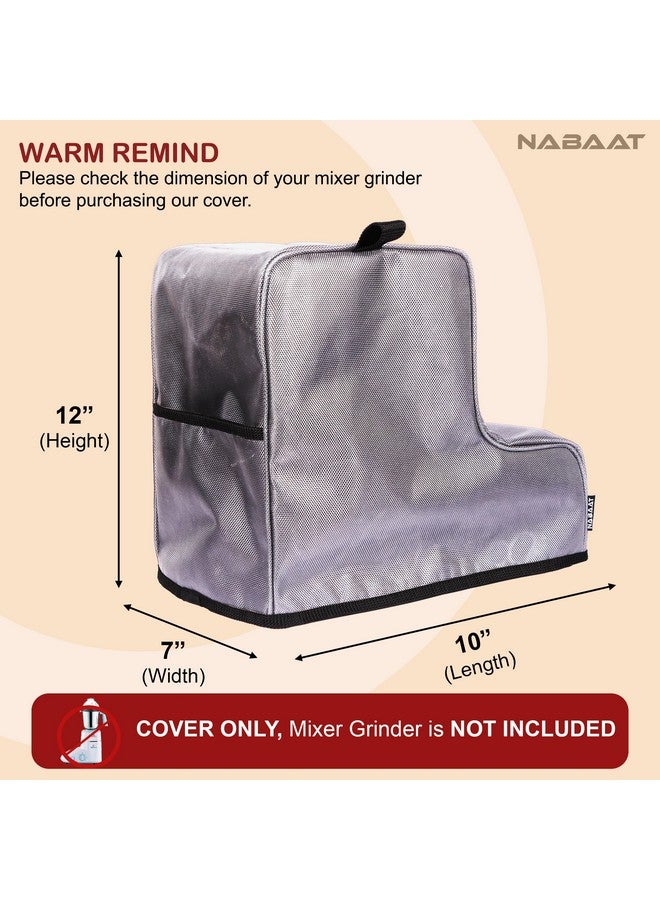 Nabaat Waterproof Dust Cover for ‘L’ Type Mixer Grinders for Kitchen Table Top Standard Size with Pocket, Light Grey (10”X 7”X 12”) - Image 2