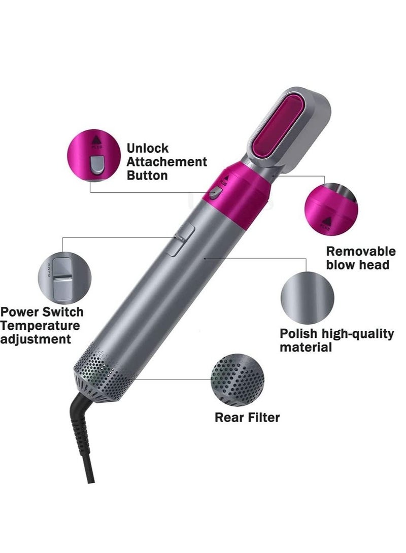 5 In 1 Hair Curler Rotating Hair Dryer Hair Straightener Comb Curling Brush 5 interchangeable barrels, 3 adjustable modes, 30S heating, smoothing iron styling tools - Image 3