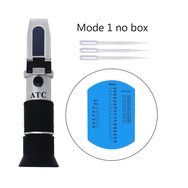 Refractometer, Hydrometer Brix Honey Refractometer for Honey Tester Moisture Meter for Honey High Concentration Be 12-27% Water Brix Tester - Image 2
