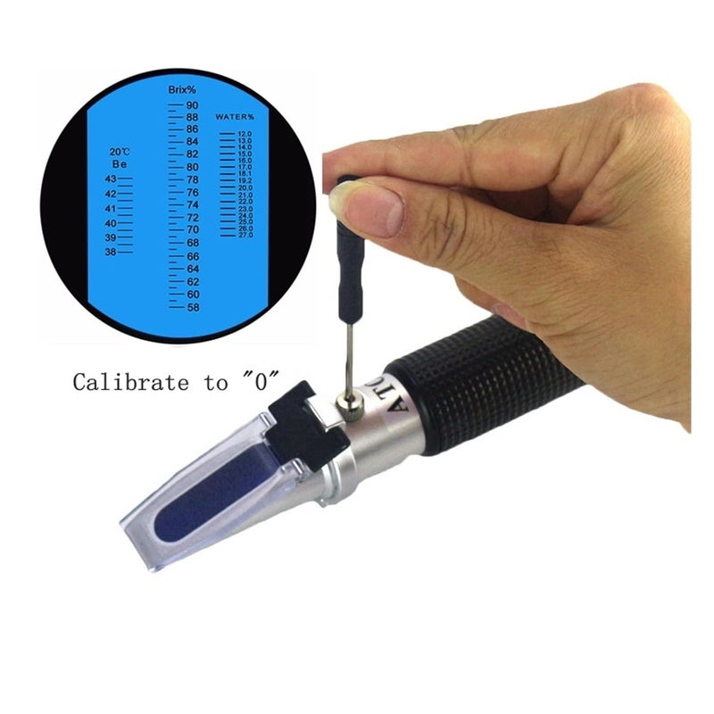 Refractometer, Hydrometer Brix Honey Refractometer for Honey Tester Moisture Meter for Honey High Concentration Be 12-27% Water Brix Tester - Image 4