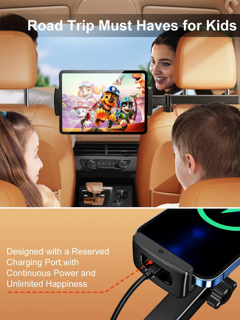 nediea Car Headrest Tablet Stand, Extension Arm Mount for 4.7-12.9" Tablets, Compatible with iPad Pro, Air, Mini, Galaxy, Fire - Image 3