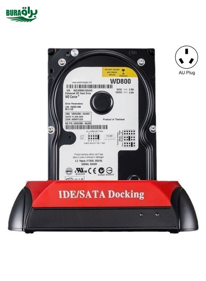 BURAQ 575D USB Hard Disk Holder Laptop Mobile Hard Disk Box 2.5 / 3.5inch SATA IDE HDD Base, Plug:AU Plug  - Image 1