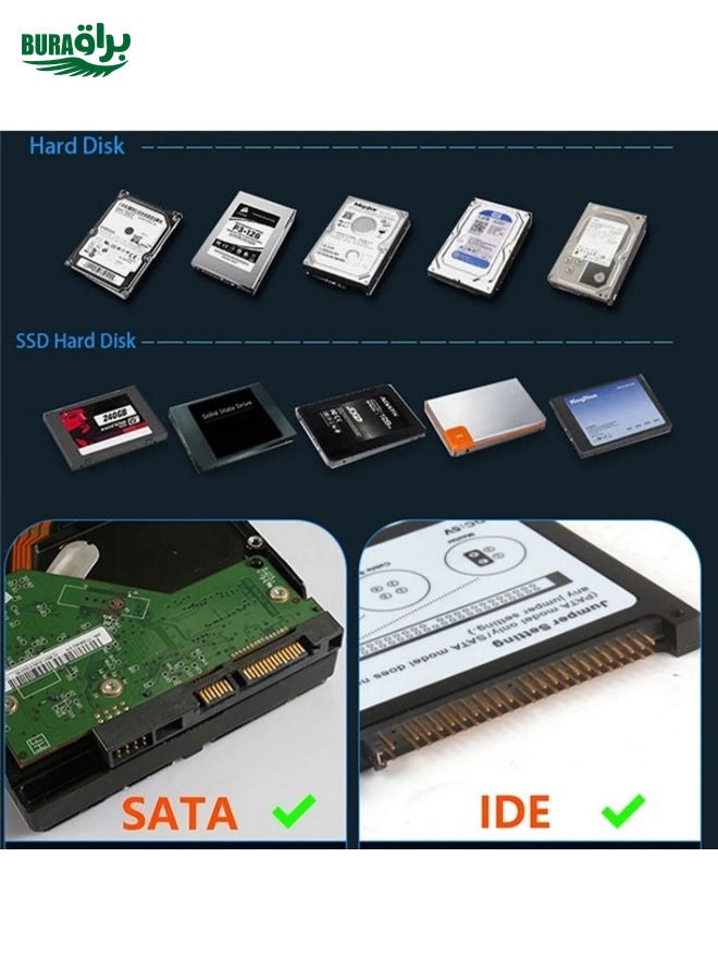 BURAQ 575D USB Hard Disk Holder Laptop Mobile Hard Disk Box 2.5 / 3.5inch SATA IDE HDD Base, Plug:AU Plug  - Image 5