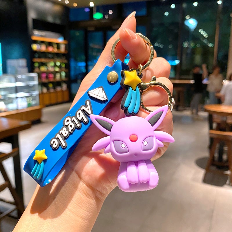 Pokémon Eevee Family Keychain Toy - Cute Cartoon Gift for All Occasions