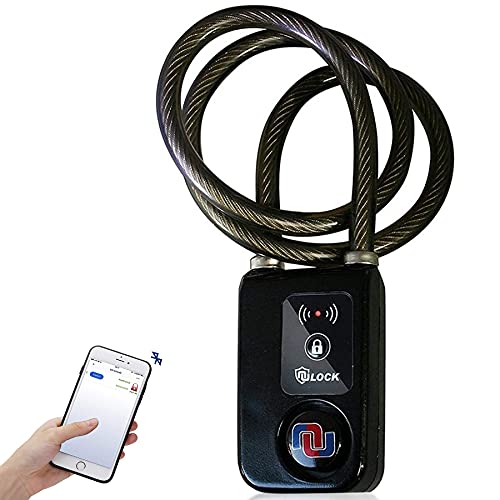 NUNET Nulock Keyless Bluetooth Bike/Motorcycle/Gate Lock IP44 Splash-Proof Cycling Lock with 110db Alarm, 0.38" Diameter 31-inch Braided Steel Cable (2025 Version) - Image 1