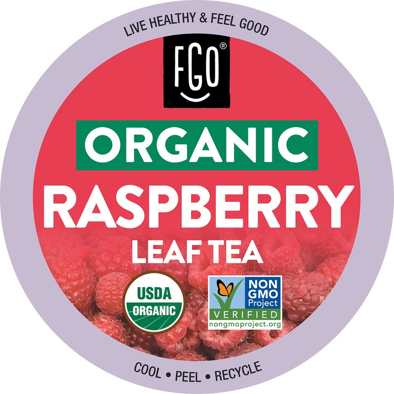 FGO Organic Raspberry Leaf Tea K-Cup Pods for Keurig, 24 Count (Pack of 1), Naturally Caffeine-Free Herbal Tea, USDA Organic, Non-GMO, & Recyclable - Image 1