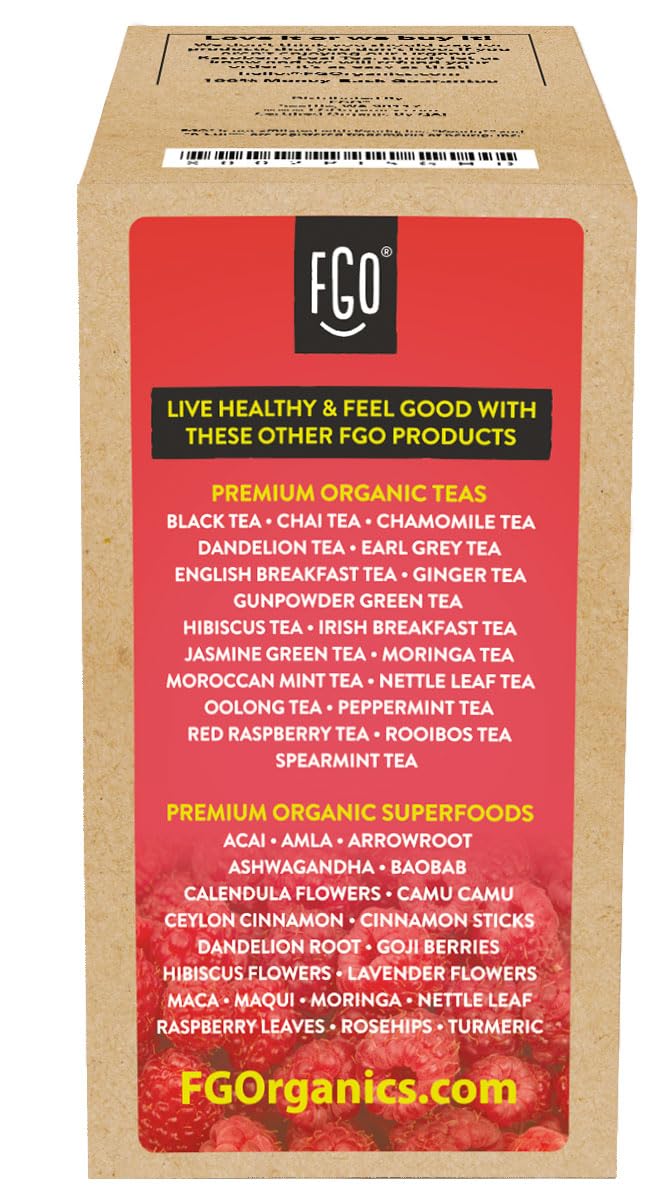 FGO Organic Raspberry Leaf Tea K-Cup Pods for Keurig, 24 Count (Pack of 1), Naturally Caffeine-Free Herbal Tea, USDA Organic, Non-GMO, & Recyclable - Image 5