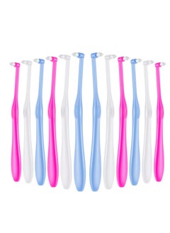 12 Pieces Tufted Toothbrush End-Tuft Tapered Trim Toothbrush Soft Trim Toothbrush Single Compact Interdental Interspace Brush