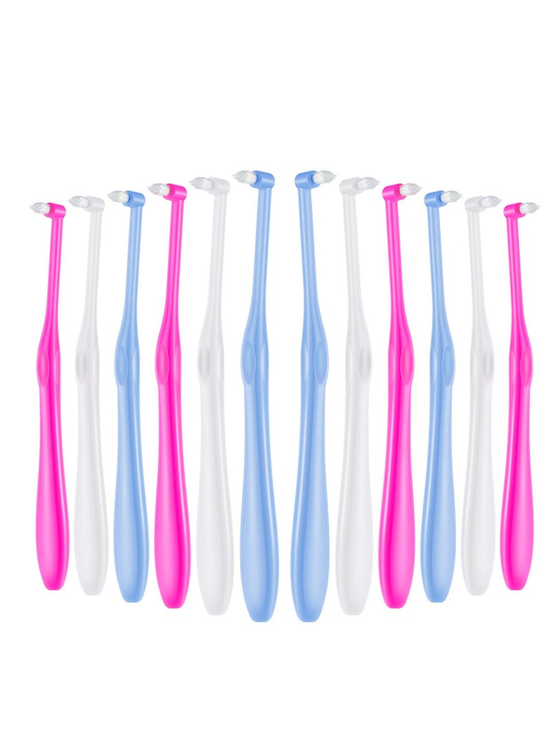 KASTWAVE - 12 Pieces Tufted Toothbrush End-Tuft Tapered Trim Toothbrush Soft Trim Toothbrush Single Compact Interdental Interspace Brush - Image 1