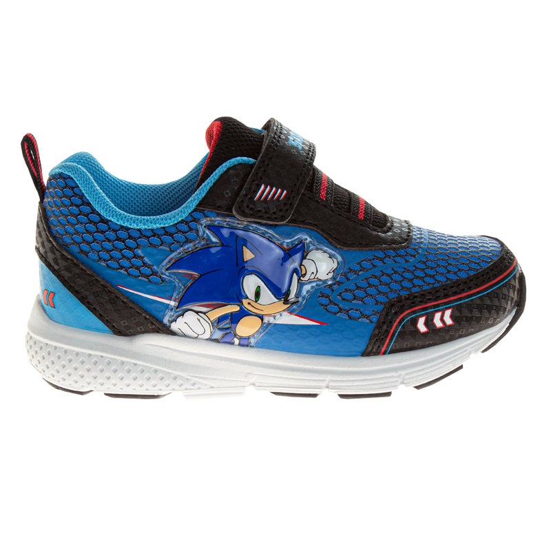 Josmo Kids Sonic The Hedgehog Sneakers LED Light Up Shoe - Slipon Laceless Casual Fashion Athletic Shoes for Boys - Blue Black (Size 7 Toddler) - Image 3
