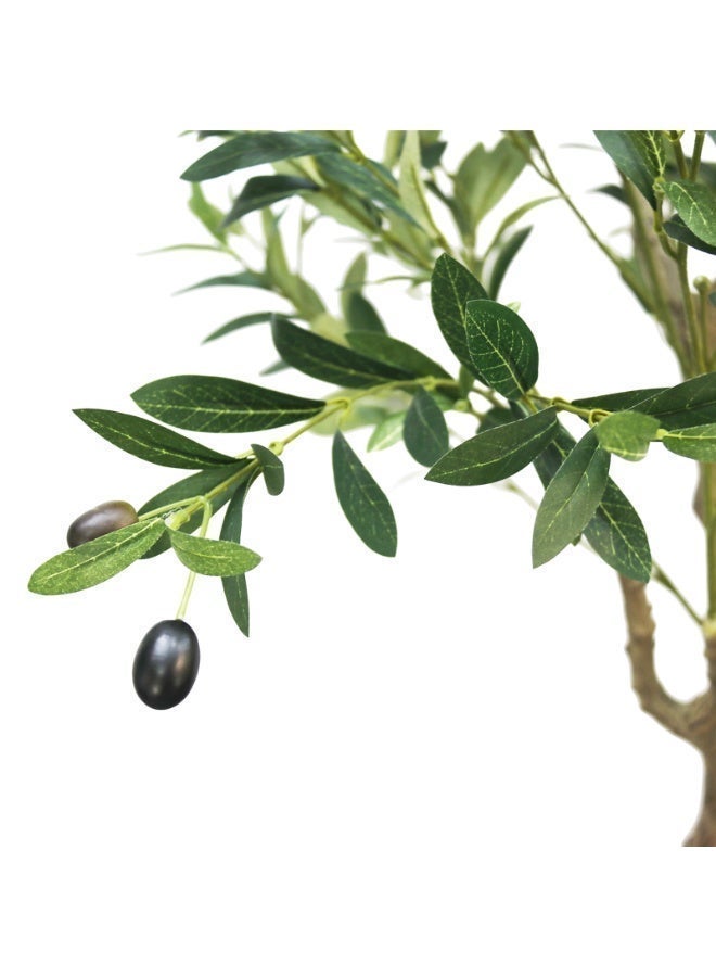 Sharpdo 210cm/7ft Artificial Olive Tree, Lifelike Faux Plant with Realistic Leaves and Olives, Adjustable Branches, for Indoor Home, Living Room, Office, Patio and Aesthetic Decor - Image 5