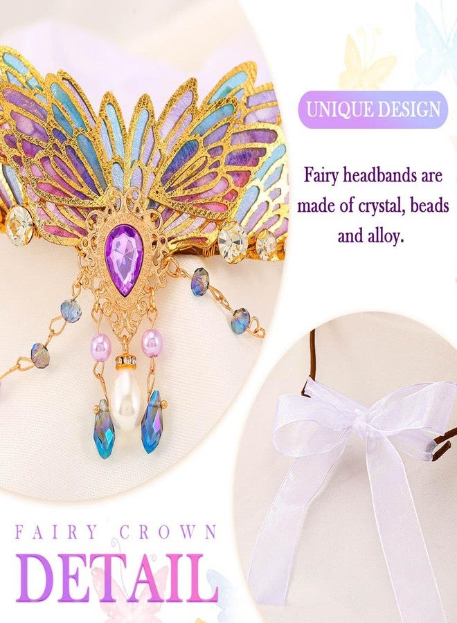 كيلشي تيجان وأغطية رأس على شكل فراشة من كيلشاي، غطاء رأس بنفسجي مرصع بالكريستال، إكسسوارات شعر مستوحاة من عصر النهضة للنساء - Image 5