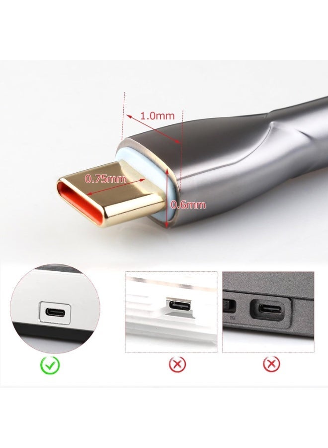 ابوماكر كابل بطول 1.8 متر، ملفوف من النوع C إلى USB A، مصنوع من مادة TPU، مناسب للوحات مفاتيح الألعاب والهواتف المحمولة (أسود) - Image 3