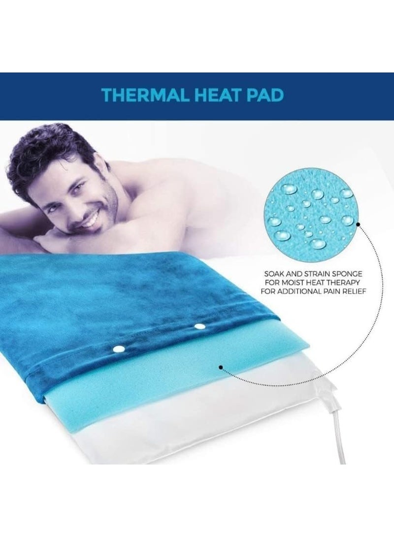 Large Electric Heating Pad for Muscle & Joint Pain Relief - Ultra-Soft Fabric with Stable Heat Technology - Ergonomic Design for Back, Neck & Shoulders - Elegant Gray - Image 2