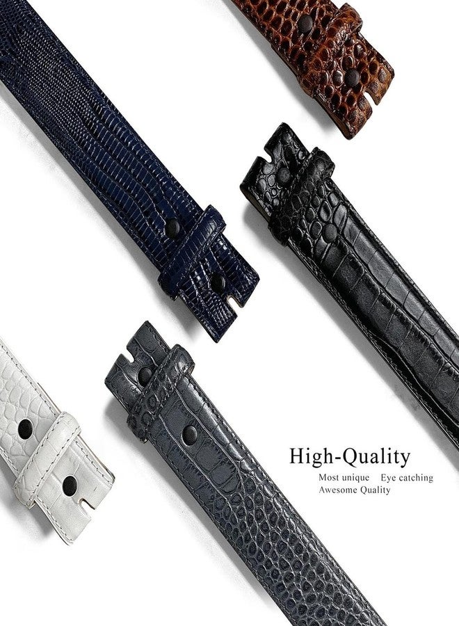 Belts.com 35MM Italian Calfskin Genuine Leather Dress Belt Strap with Snaps 1-3/8"(35mm) Wide (Alligator Brown, 32) - Image 3