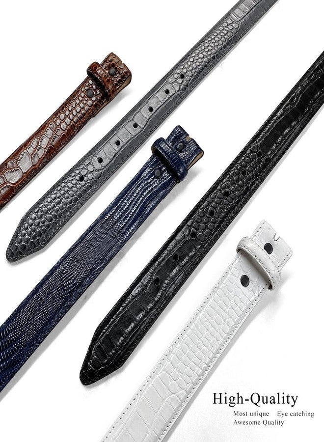 Belts.com 35MM Italian Calfskin Genuine Leather Dress Belt Strap with Snaps 1-3/8"(35mm) Wide (Alligator Brown, 32) - Image 4