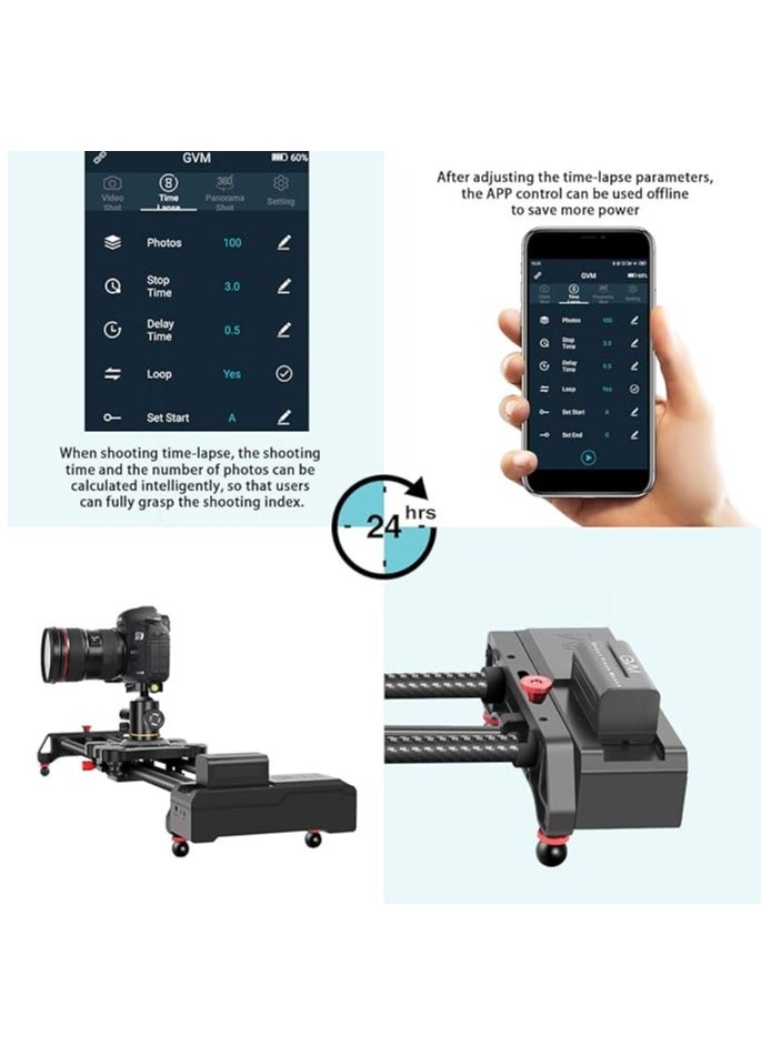 GVM - GVM Great Video Maker Camera Slider, 48" Motorized DSLR Camera Track Dolly Slider Stabilizer Rail with Time Lapse Tracking and 120-degree Panoramic Shooting, Perfect Photograph Movie Film Making - Image 1