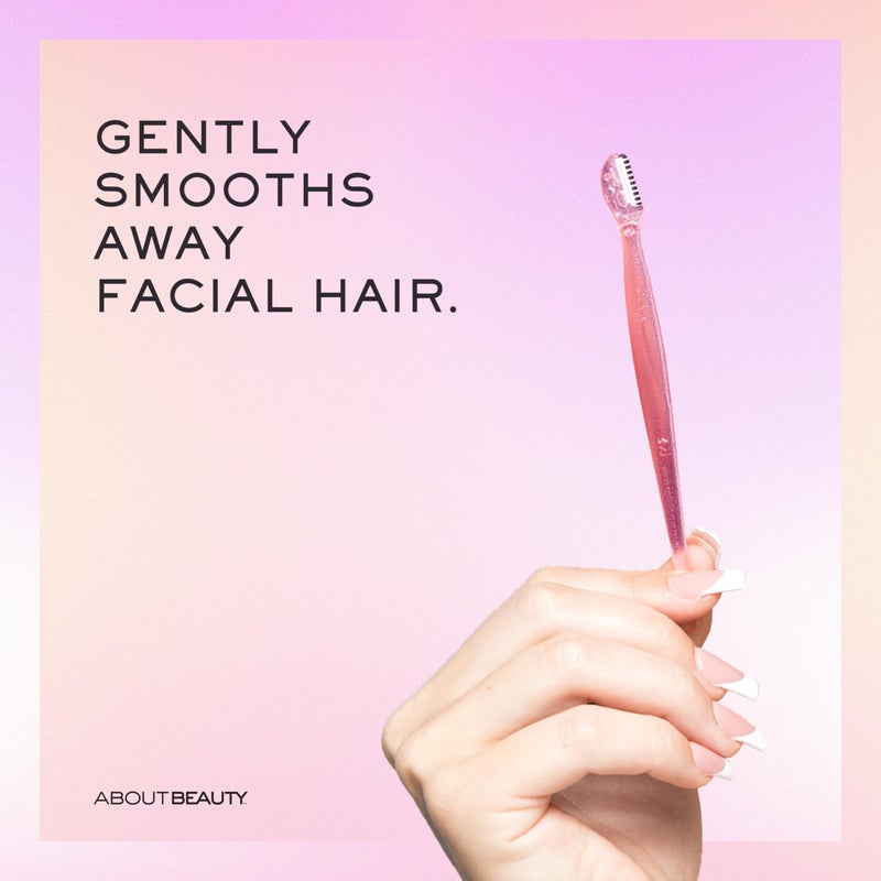 About Face Facial Razor & Eyebrow Shaper (3 Ct) - Removes Peach Fuzz on Cheeks, Chin, or Forehead & Delicately Shapes Eyebrows - Image 2